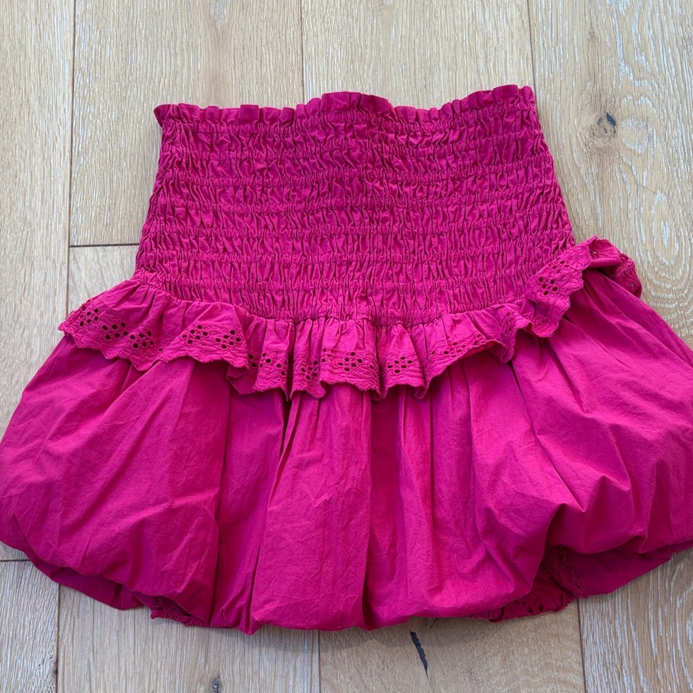 LoveShackFancy Fuchsia Mini Skirt - Picture 3 of 7